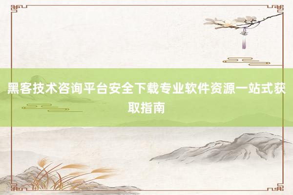 黑客技术咨询平台安全下载专业软件资源一站式获取指南