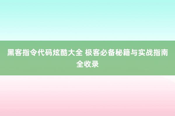 黑客指令代码炫酷大全 极客必备秘籍与实战指南全收录