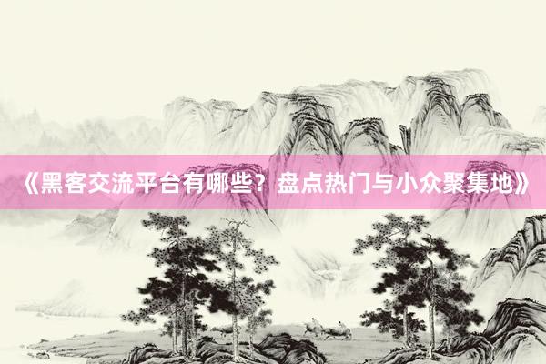 《黑客交流平台有哪些？盘点热门与小众聚集地》